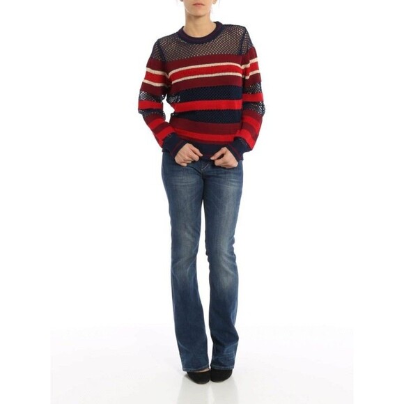 Isabel Marant Etoile Deacon Striped Mesh Sweater Crewneck Size 40 - Picture 2 of 10
